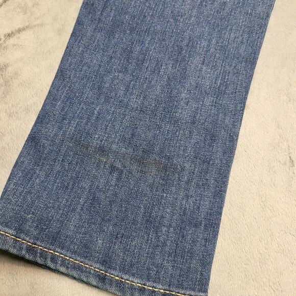 True Religion Jeans Womens 32 Blue Straight Made In USA Stretch Denim Mid Rise - Picture 10 of 11